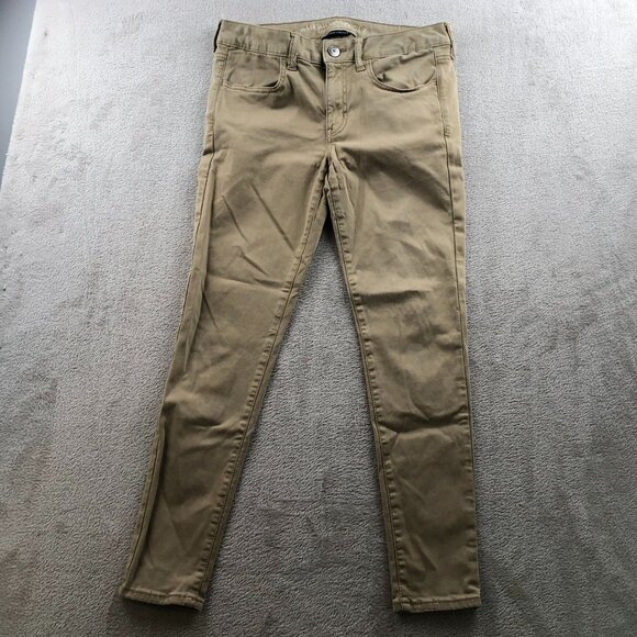 American Eagle Outfitters Womens Jeans Size 8 Skinny Jeggings Stretch Casual Tan - Picture 13 of 14